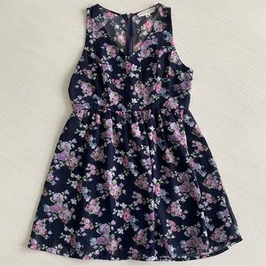 Love Tree Navy Floral Print Mini Dress